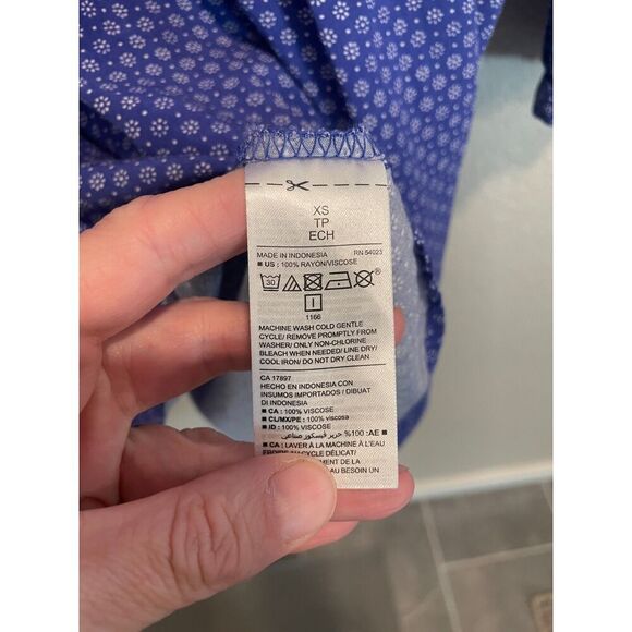 Old Navy Blue Pintuck Long Sleeve Dress Size XS - Picture 4 of 5